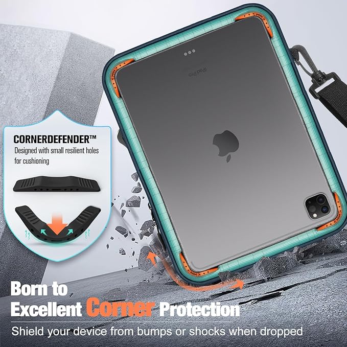 MoKo 9-11 Inch Tablet Sleeve Bag, Fits 11 inch iPad Air M3, iPad A16 2025, Pro 11 M4, iPad 10/9/8/7th, Tab S8/S9 11, Multifunctional Bag with Shoulder and Headphone Port,Peacock Blue