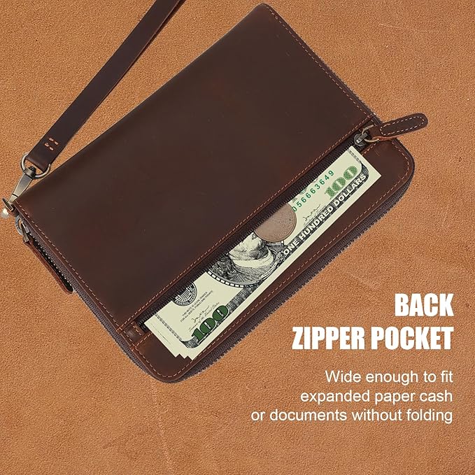 STAR VISTA Lorenzo Full Grain Leather Family Passport Wallet for 4, Large Travel Document Organizer for Exquisite Voyagers, Multi-Currency Compartments, RFID Blocking, AirTag Track, Espresso Brown