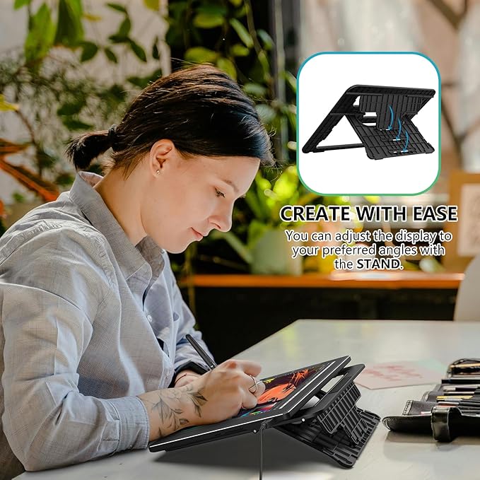 VEIKK VK1200 V3 Drawing Tablet with Screen, 11.6 Inch Full-Laminated Graphics Drawing Monitor Pen Display,8192 Pressure Sensitivity, with 1 Stand,2 Pens and 1 Glove