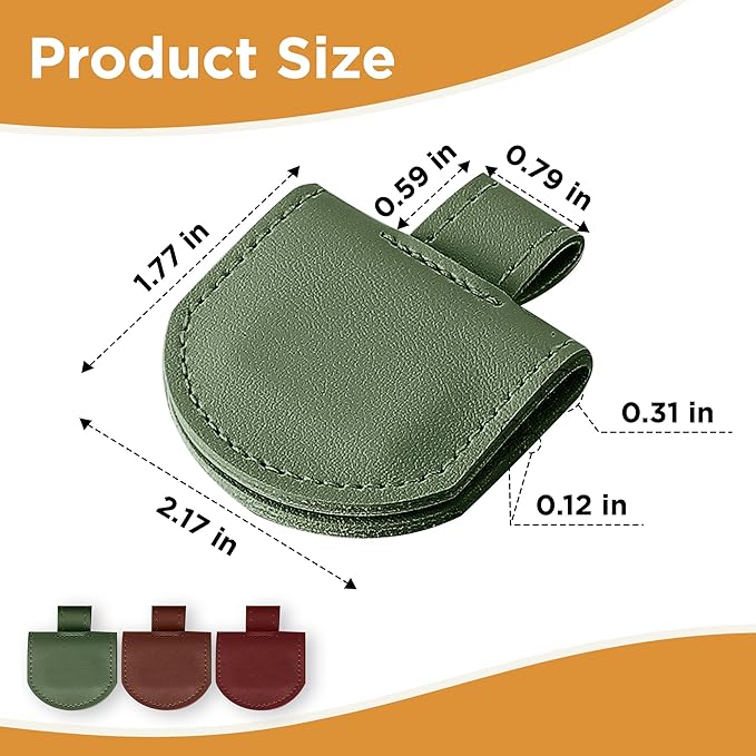 Magnetic Pen Loop Holder, Pencil Holder for Notebooks, Journals, Calendars, PU Leather 3 Pack