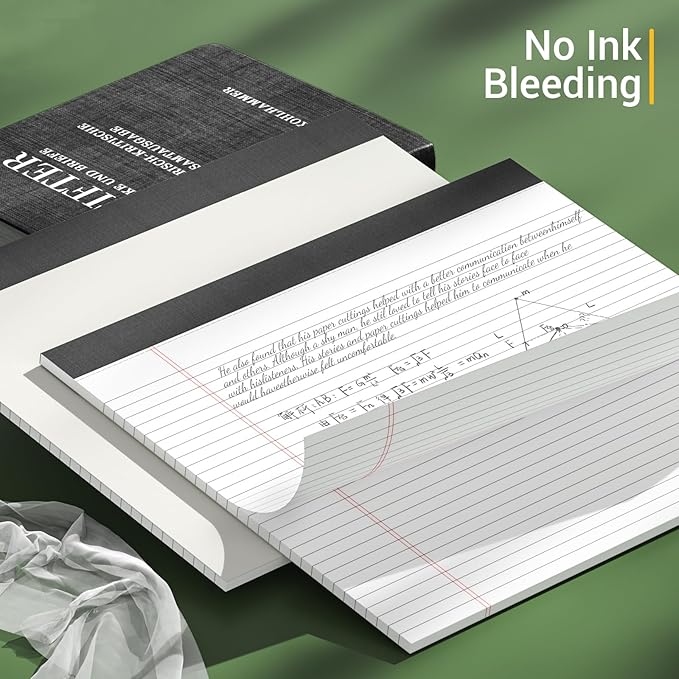 3 Pack Legal Pads 11 x 9.5 College Ruled White Paper Note Pad Narrow Ruled 30 Sheets Notepads Perforated Writing Pad Clear Print Horizontal Pads of Paper