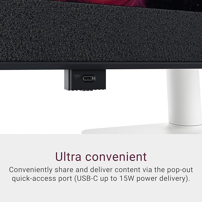 Dell 32 Plus 4K QD-OLED Monitor S3225QC - 31.6-inch (3840 x 2160) 120Hz 0.03ms Display, AI-Enhanced 3D Spatial Audio, Height/Tilt/Swivel/Slant Adjustment - Ash White