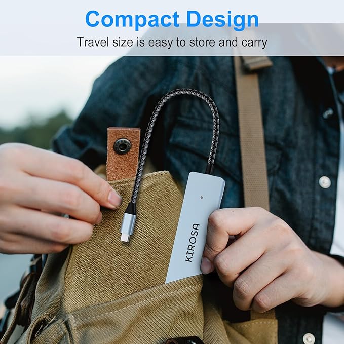 KIROSA USB-C Hub: USB C Multiport Adapter for Macbook Pro Air - 9IN1 USBC to HDMI Hub Dongle - Traveling USB C Docking Station for Laptops and Type C Devices (4K HDMI 100W PD USB3.0 SD/TF Card Reader)