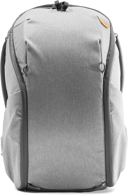 Peak Design Everyday Backpack Zip 20L, Ash, 270-Degree Zip, Dual Side Pockets, FlexFold Dividers, Fits 15" Laptop, For Camera Carry, Daily Commutes or Travel, Versatile Backpack for Men and Women