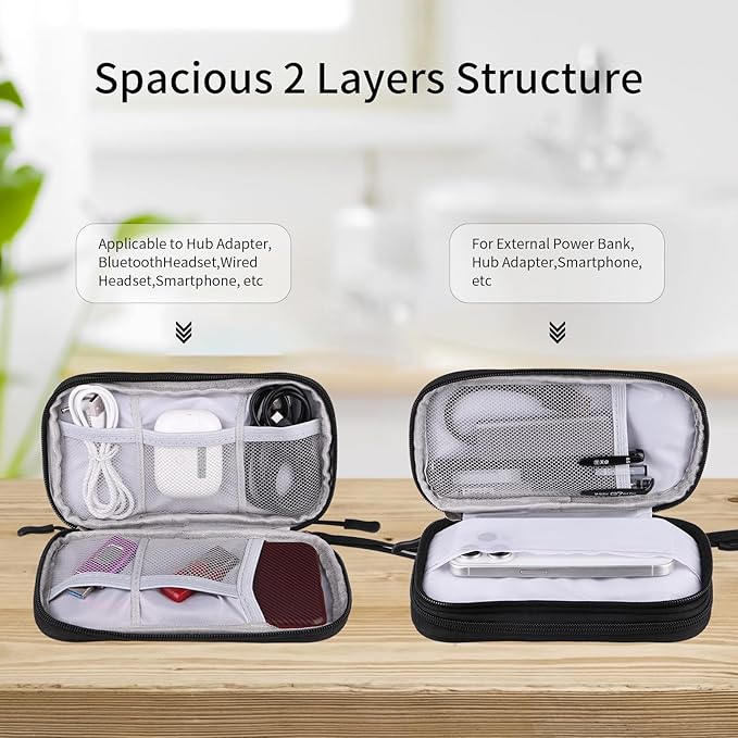 JIAKAI Travel Cable Organizer - Electronics Accessories Bag-Black