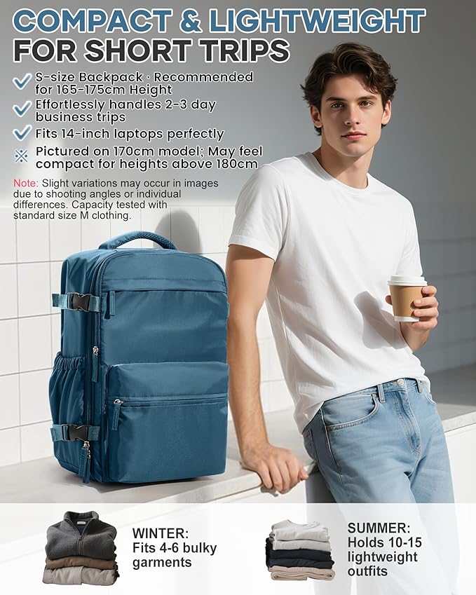 Vacuum Travel Backpack with Pump for Women,Personal Item Carry on Backpacks Flight Approved 18x14x8 inches for Men,Laptop Waterproof Work Compression bags Casual Daypack Blue.