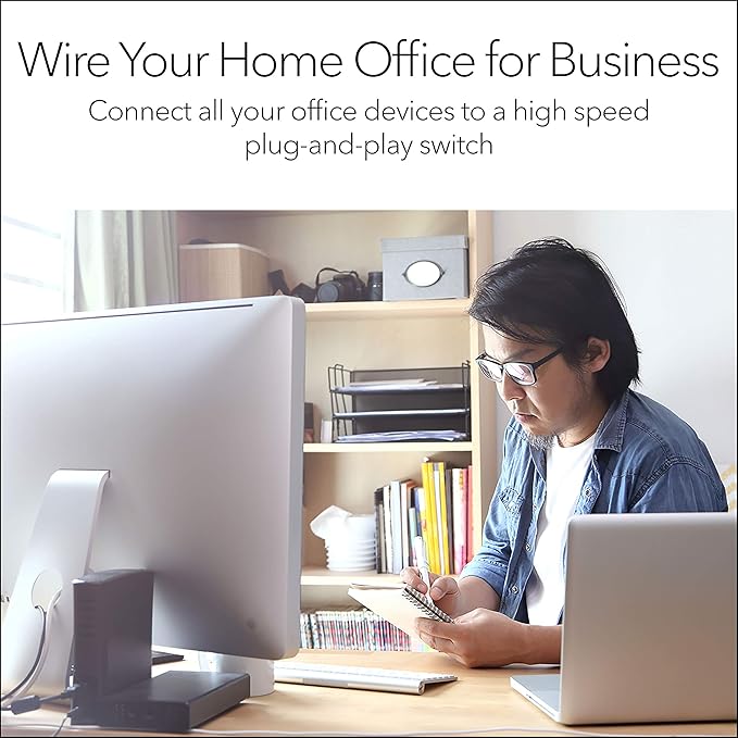 NETGEAR 5-Port Gigabit Ethernet Unmanaged Essentials Switch (GS305) - Home Network Hub, Office Ethernet Splitter, Plug-and-Play, Silent Operation, Desktop or Wall Mount