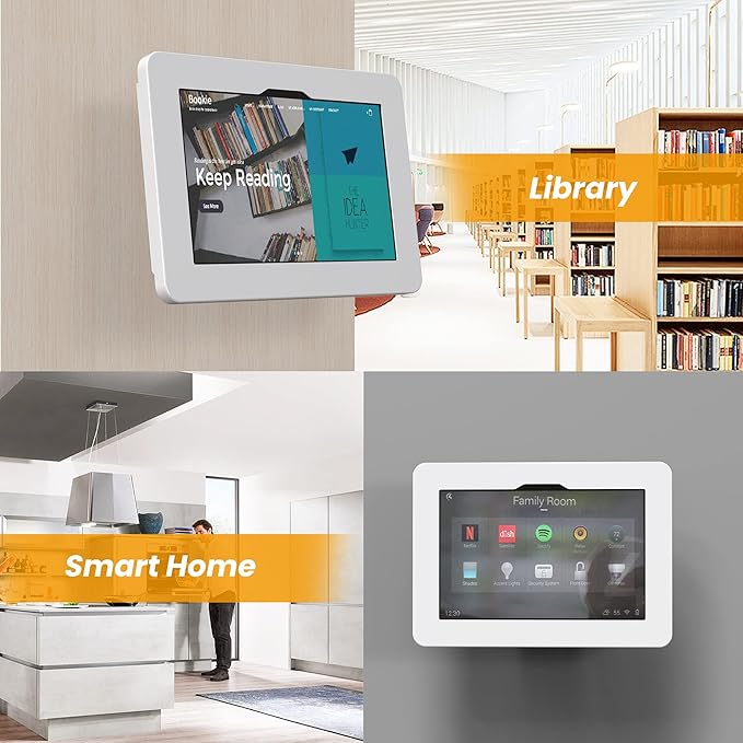 Tablet Wall Mount Compatible with Samsung Galaxy Tab S9 & S9 FE, All Metal, Anti-Theft Lock Adjustable Tablet Stand