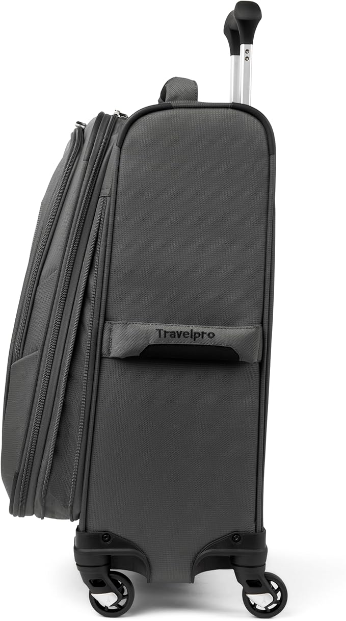 Travelpro Maxlite 5 Softside Expandable Luggage with 4 Spinner Wheels/Soft Underseat Tote, Lightweight Suitcase, Men and Women, Shadow Grey, 2-Piece Set (Tote/21)