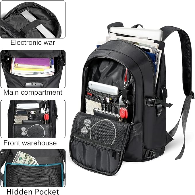 Tzowla 40 Liter Anti Theft with USB Charging Port Laptop Backpack