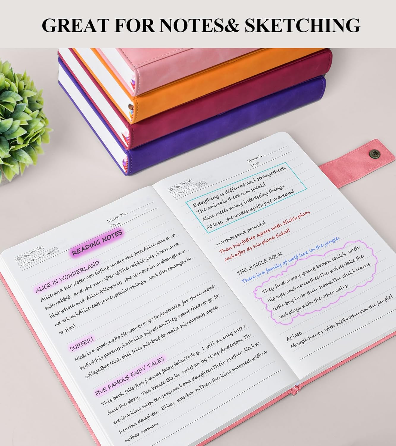 365 Page Thick Lined Journal Notebook for Men Women, B5 Large Leather Journals for Writing, Hardcover Notebooks for Work, School, Note Taking, Business, Travel Diary, College Ruled 7.6" x 10"