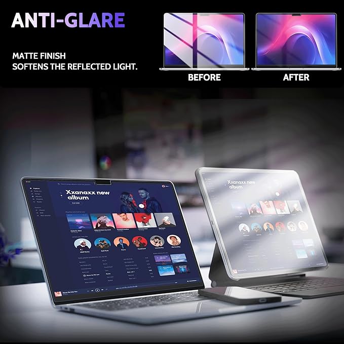 Magnetic Anti Blue Light Screen Protector for MacBook Pro 14 Inch (2021-2024, M1, M2, M3, M4), Removable Glare Filter for 14.2" Mac Laptop Computer