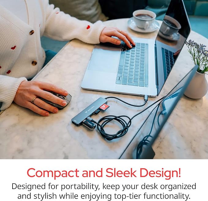 Verbatim USB-C Essentials Multiport Hub– 6 Ports: (3) USB-A 3.0/3.2 Gen 1, (1) USB-C 3.0/3.2 Gen 1, RJ45 Ethernet, 4K HDMI and Up to 100W Power Delivery