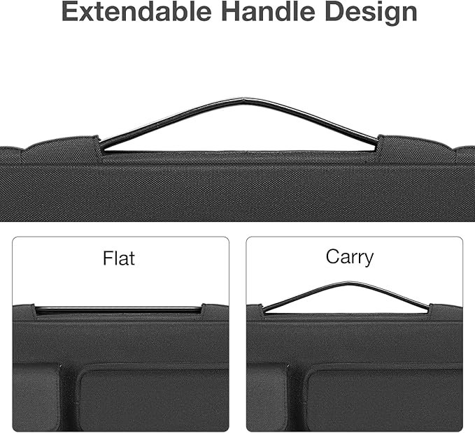 MOSISO 360 Protective Laptop Case 17.3 inch, 17-17.3 inch Laptop Sleeve Compatible with Dell HP Lenovo Asus Acer Alienware Notebook Computer,Side Open Bag with 2 Raised&1 Flapover Pockets, Black