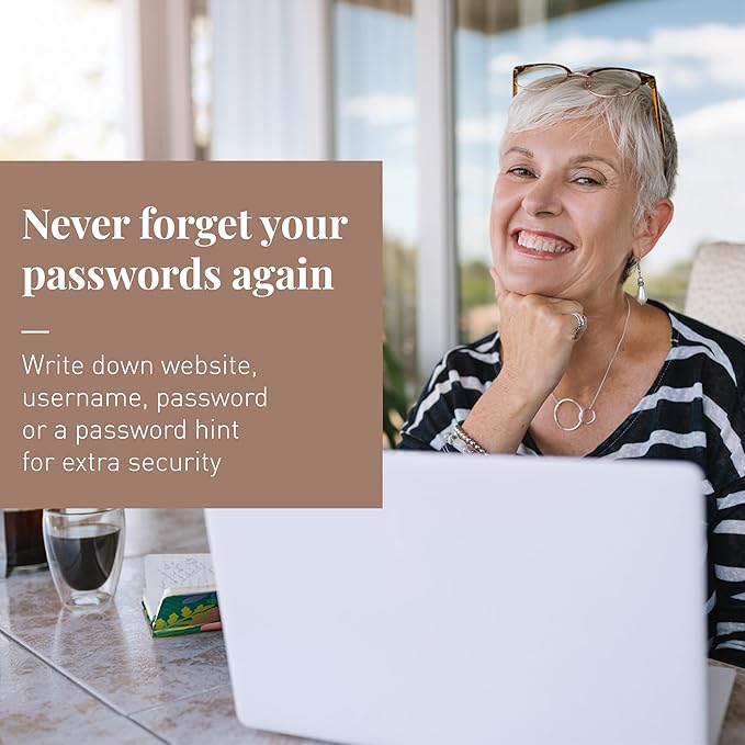 Rileys & Co. Tropical Paradise Password Organizer - Alphabetical Tabs, Easy-to-Use Password Keeper, Ideal for Seniors, Secure Notebook for Internet Logins, Websites, Usernames (8 x 6 Inches)