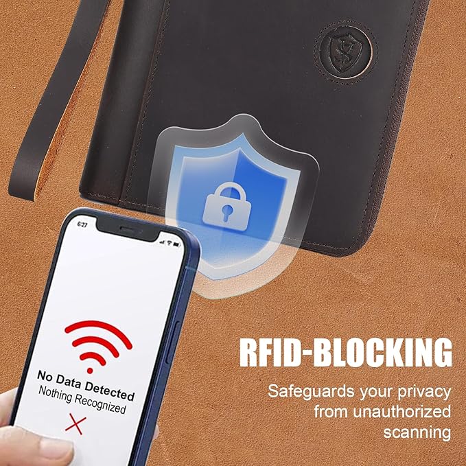 STAR VISTA Lorenzo Full Grain Leather Family Passport Wallet for 4, Large Travel Document Organizer for Exquisite Voyagers, Multi-Currency Compartments, RFID Blocking, AirTag Track, Dark Brown