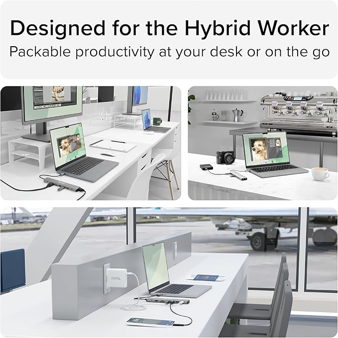 Plugable USB C Hub Multiport Adapter: 9-in-1 with 140W PD Charging, 4K 60Hz HDMI, 10Gbps Data Transfer, Gigabit Ethernet, SD, for USBC, USB4, Thunderbolt MacBook, Windows, Chromebook (USBC-9IN1E)