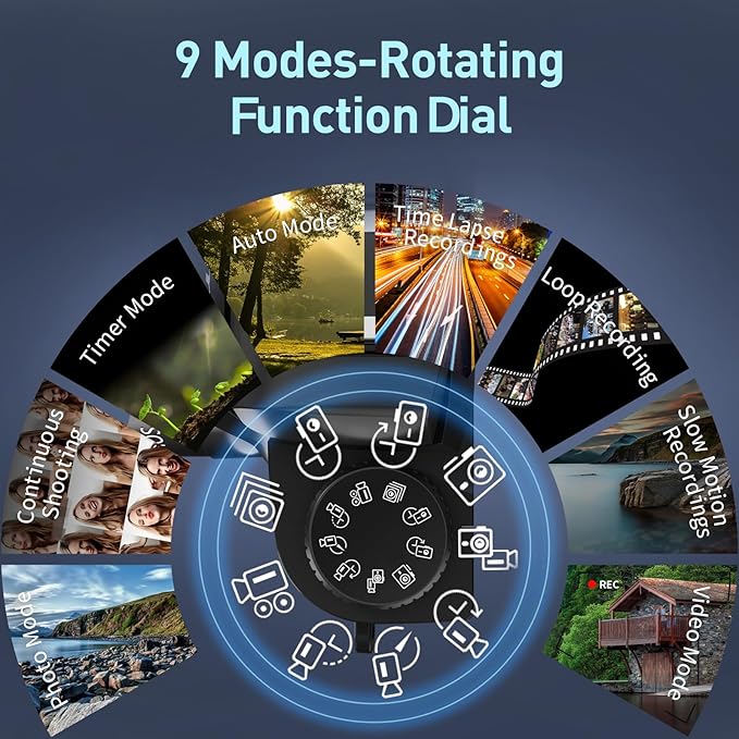 8K Digital Camera for Photography, WiFi & Dual-Lens Vlogging Camera for YouTube with 4" Touch Screen, 64MP Vlog Cameras 16X Digital Zoom with 3000mAh Battery, 32GB TF Card & Lens Hood(Black)