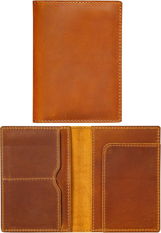 HIFA Leather Passport Holder, Handmade Passport Cover with Card and Ticket Slot - Genuine Leather, Elegant Design, Easy Access - Passport Case, Passport Wallet, Passport Holder