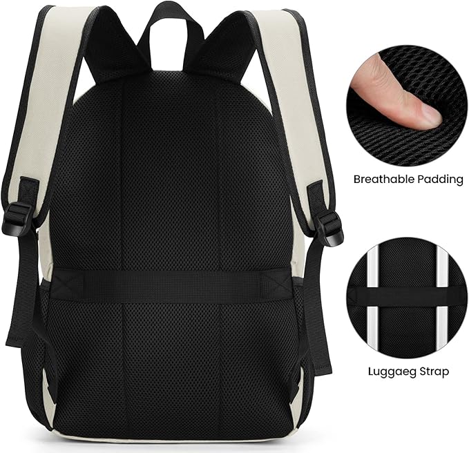 BIKROD Backpack for Girls Women, School Backpack for Teen Boys, Lightweight Casual High School Bookbag, Daily-use Travel Laptop Backpack with USB Charging Port Fits 15.6 Inch Notebook