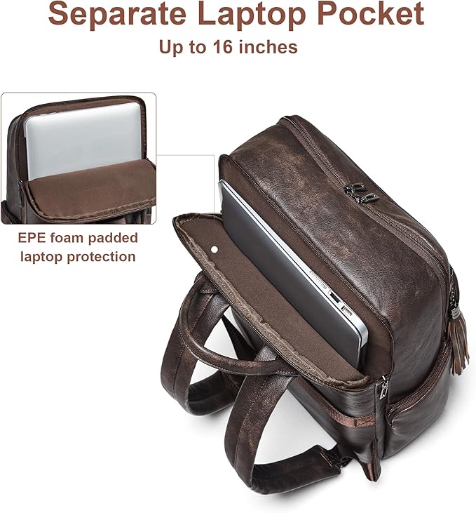 Shrrie Laptop Backpack for Women Fits 16 inch Laptop,Designer Backpacks for Women with Computer Compartment to Business (Coffee)