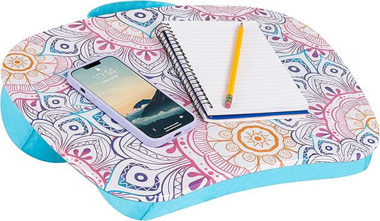 LAPGEAR MyStyle Portable Lap Desk with Cushion - Mandala - Fits up to 15.6 Inch Laptops - Style No. 45327
