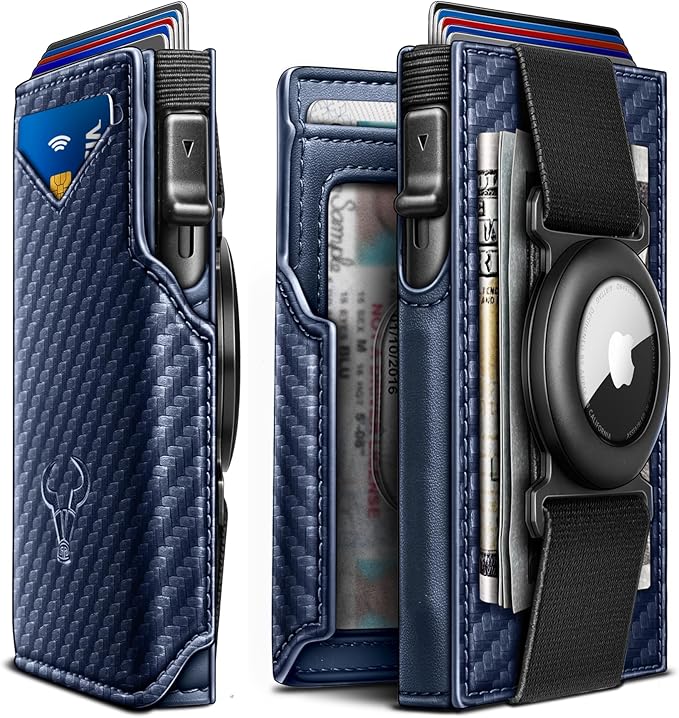 BULLIANT Men Airtag Wallet,Slim Front Pocket Wallet Money Clip for Men Gift 3.8"x2.7",Pop-up Access