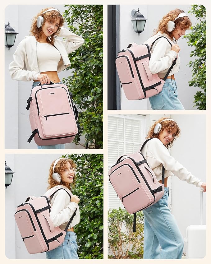 LOVEVOOK Travel Backpack for Women & Men, 60L Large Carry On Backpack Airline Approved, TSA Personal Item Weekender Bag, Water Resistant Laptop Backpacks with 3 Packing Cubes for Travel Essentials