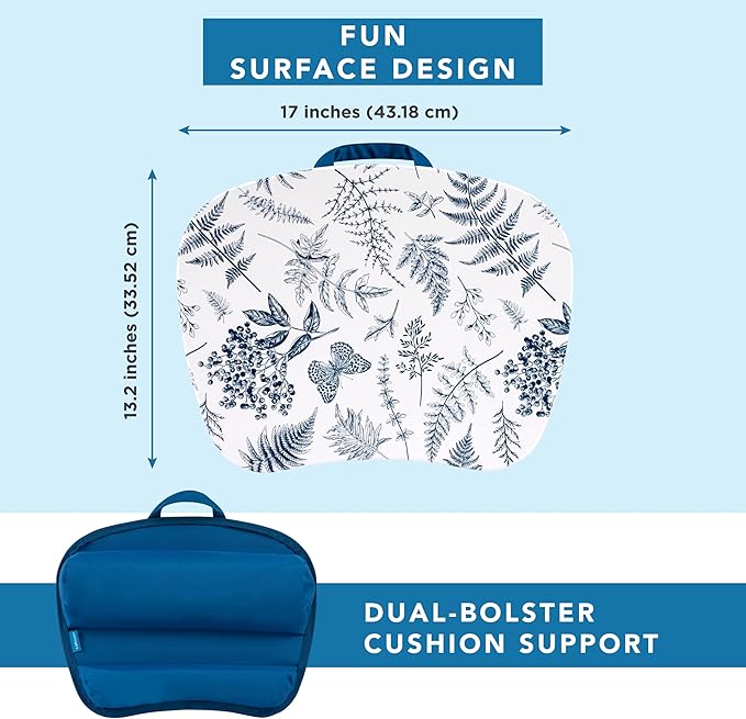 LAPGEAR MyStyle Portable Lap Desk with Cushion - Blue Garden - Fits up to 15.6 Inch Laptops - Style No. 45302