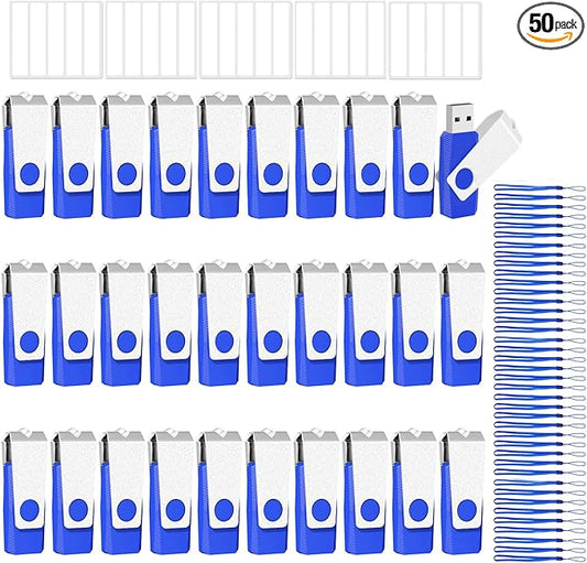 EASTBULL 50 Pack of Flash Drives Bulk 8GB USB 2.0 Flash Drives Pack USB Drives Bulk Thumb Drives in Bulk with 50 Strings (8 GB)