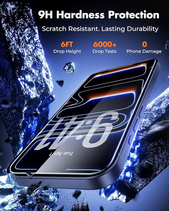 UNBREAKcable 3-Pack Screen Protector for iPhone 17 Pro, Double Shatterproof Tempered Glass [Easy Installation Frame] [9H Hardness] [99.99% HD Clear] [Case Friendly] for iPhone 6.3 inch