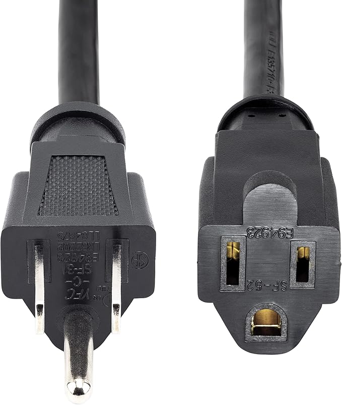 StarTech.com 15 ft Extension Cord - 16 AWG Power Extension Cable Cord - NEMA 5-15R to NEMA 5-15P - Power Supply Cord (PAC10115), 15 ft / 4.5 m