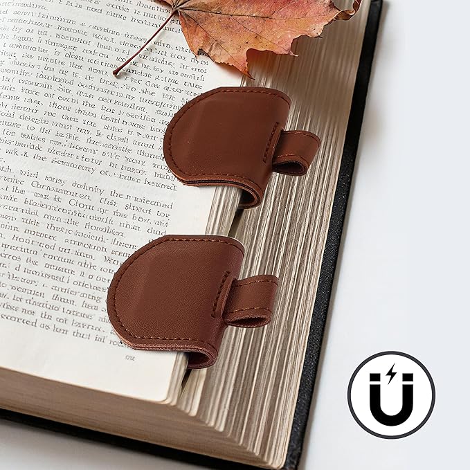 Magnetic Pen Loop Holder, Pencil Holder for Notebooks, Journals, Calendars, PU Leather 3 Pack