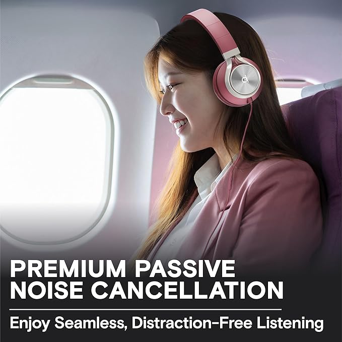 ARTIX CL750 On-Ear Headphones Wired with Mic and Volume Control — Noise Isolating Corded Over Ear Headphones with Microphone for Laptop and Computer, Plug in Headset with Cord (Aux Jack 3.5mm)