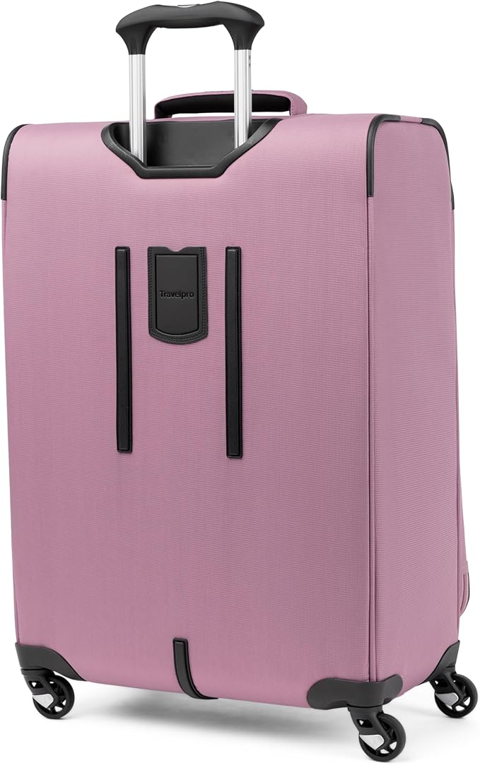 Travelpro Maxlite 5 Softside Expandable Checked Luggage with 4 Spinner Wheels, Lightweight Suitcase, Men and Women, Orchid Pink Purple, Checked Medium 25-Inch