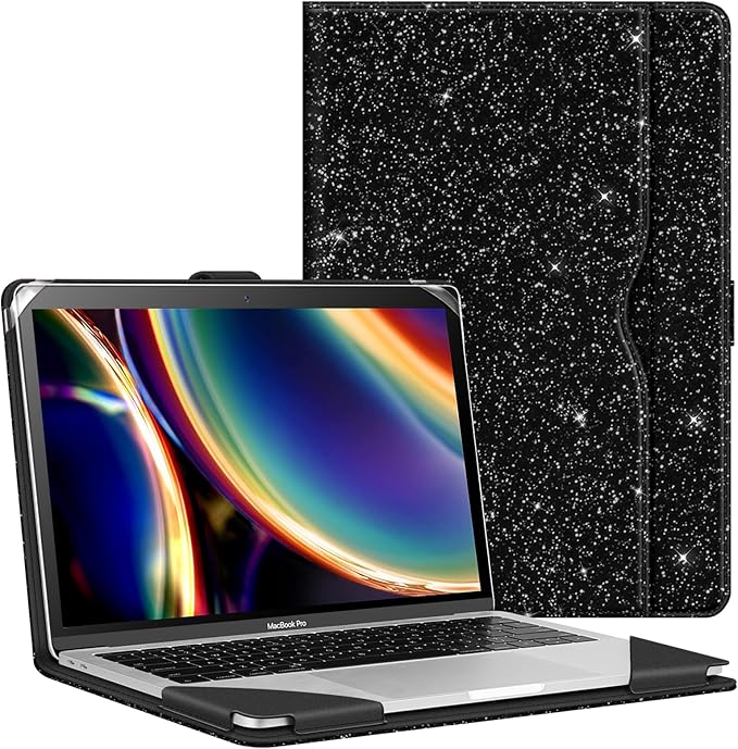 Fintie Sleeve Case Cover for MacBook Air 13.6 A3240 A3113 A2681 M4 M3 M2, Air 13 A2337 (M1) / A2179 / A1932, MacBook Pro 13 A2338 (M2 M1) / A2251 / A2289 / A2159 / A1989 / A1706 / A1708, GlitterBlack