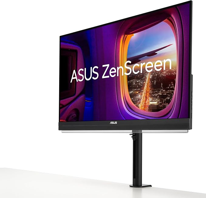 ASUS ZenScreen 27” 1440P Transportable Monitor (MB27ACF) - QHD (2560 x 1440), IPS, 100Hz, USB-C PD 70W, Speakers, Carrying Handle, Kickstand, C-clamp, Sub-woofer, 2.1 Channel Audio, 3 yr Warranty