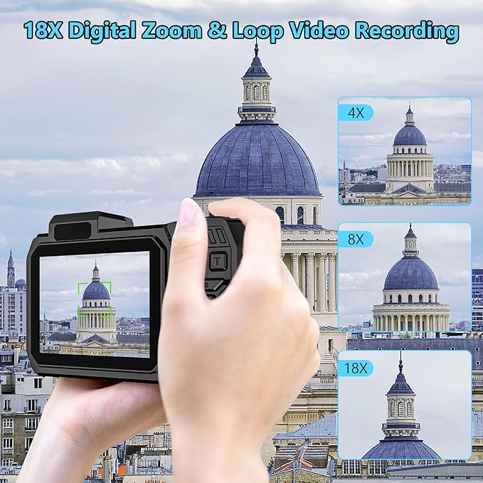 UHD 8K Underwater Camera, 70MP 33FT WiFi Waterproof Digital Camera with 64GB Card, Auto Focus Waterproof Dual-Screen Selfie 2500mAh Battery, 16X Floatable Digital for Snorkeling, Blue