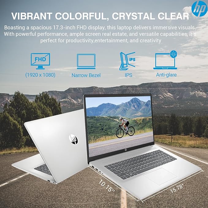 HP 2025 17 Inch Laptop Computer | 17.3" FHD IPS Business Laptop PC | AMD Ryzen 5 (6-Cores) | 36GB RAM 2TB SSD | Windows 11 Pro Lifetime Office | 10-Key Numbe Pad | USB-C Wi-Fi 6