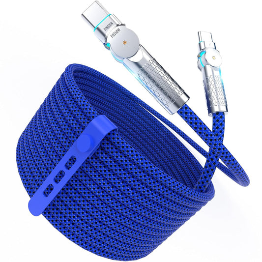 USB C to USB C Cable 10FT 240W, 180°Rotating USB C Cable Braided Type C Charger Cable Fast Charge for iPhone 17/16Pro 17/16Plus 17/16ProMax,MacBook Air,iPad Pro,Pixel,Samsung Galaxy S23/S24Ultra-Blue