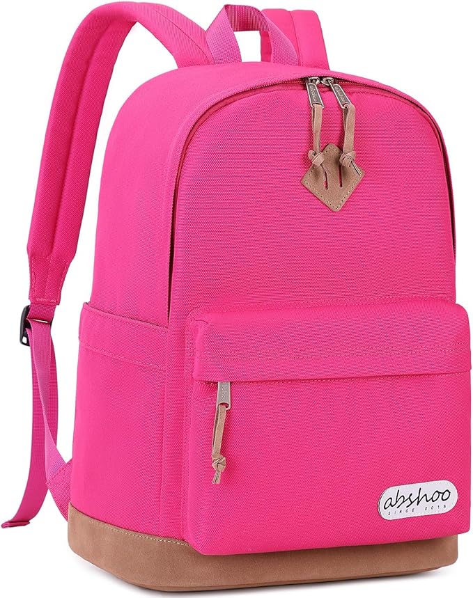 abshoo Large Capacity Backpack For School Teen Gilrs Middle High School Bookbag College Travel Daypack (Hot Pink)