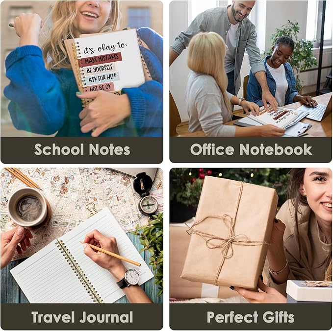 Wheatwin Mental Health Journal, Positive Affirmations Notebook, Inspirational Motivational Journal Therapy Psychology Hardcover Spiral Notebook Gifts for Student Kids Teen, 5.5x8.3