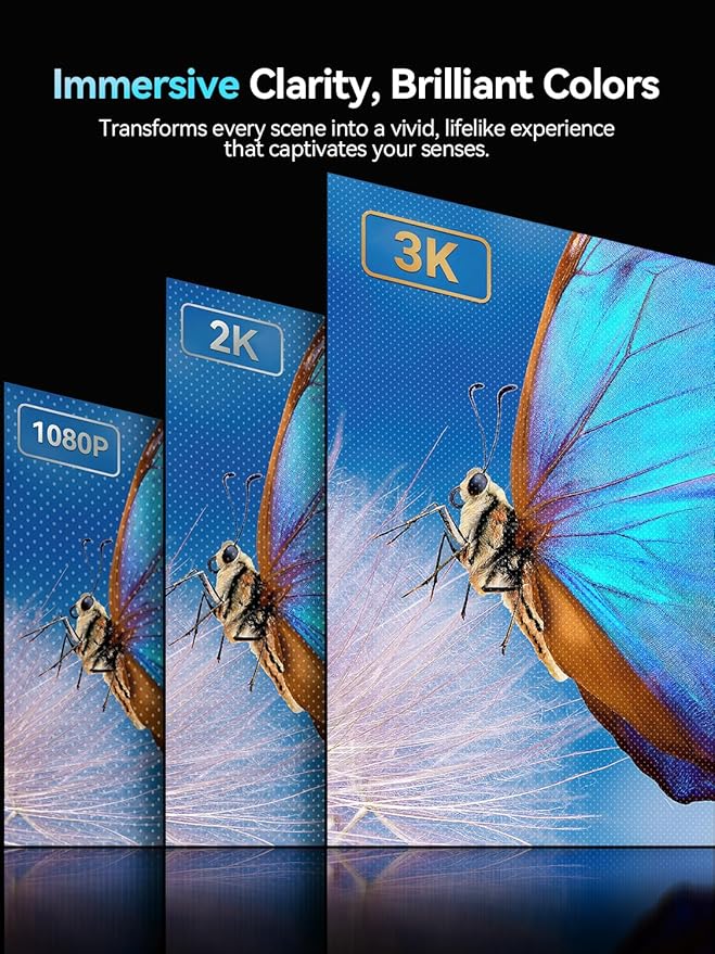 OLED Portable Monitor 16", 3K 2880x1800 120Hz 0.1ms Portable Gaming Display，500 Nits Brightness| 100000:1 Contrast| 100% DCI-P3| 8-Bit+FRC| Ultra-Slim Travel Monitor for Laptop PC Phone Game Consoles