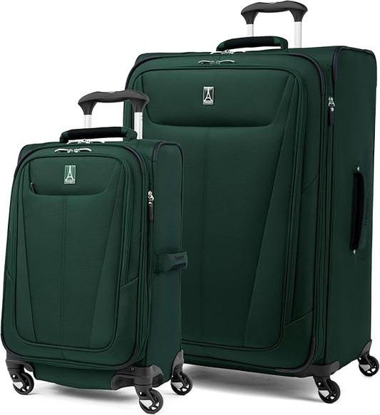 Travelpro Maxlite 5 Softside Expandable Luggage with 4 Spinner Wheels, Lightweight Suitcase, Men and Women, Forest Green, 2-Piece Set (21/29)