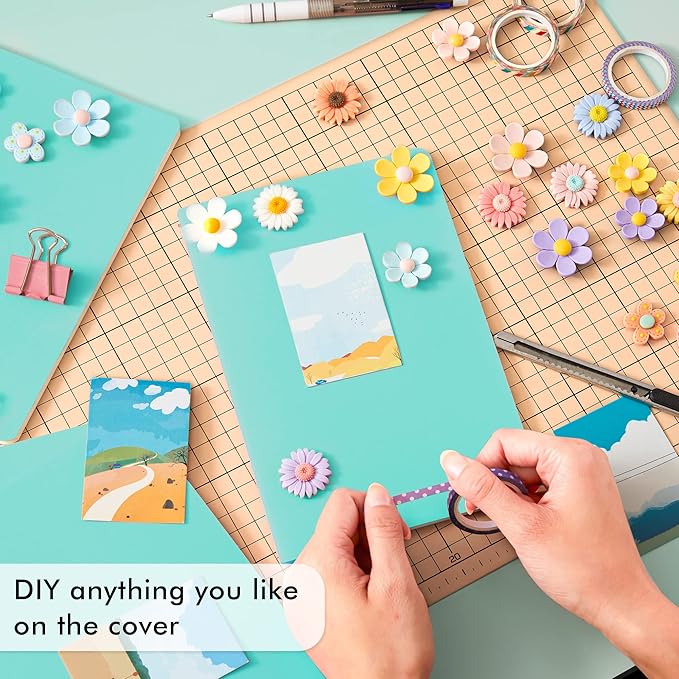 feela 8 Pack Soft Cover Journal Bulk, Notebooks College Ruled for Work, Lined Travel Journal for Women Men, Note Taking Notebook School Supplies Business Writing, 8.2” x 5.5”, A5, Emerald