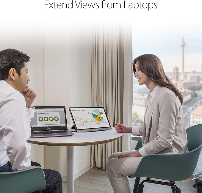 ASUS ZenScreen MB14AC 14” Portable USB Monitor, 1080P Full HD, IPS, USB Type-C, Eye Care, Anti-glare surface, External Screen for Laptop, Hybrid Signal Solution, 3-Year Warranty , GRAY