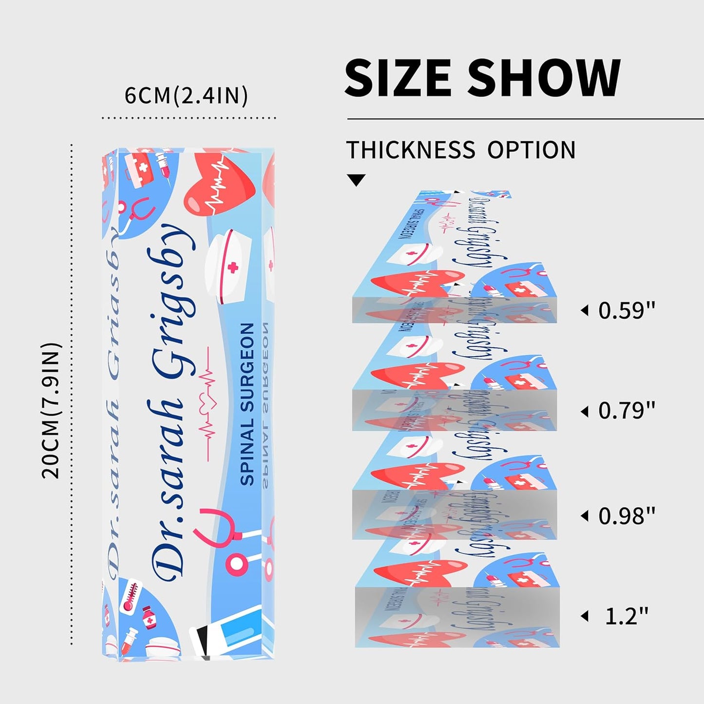 Custom Name Plate for Desk | Personalized Desk Name Plate | Personalized Boss Employee Appreciation Gifts | Acrylic Name Plate Office Desk Accessories (A-for Nurse)