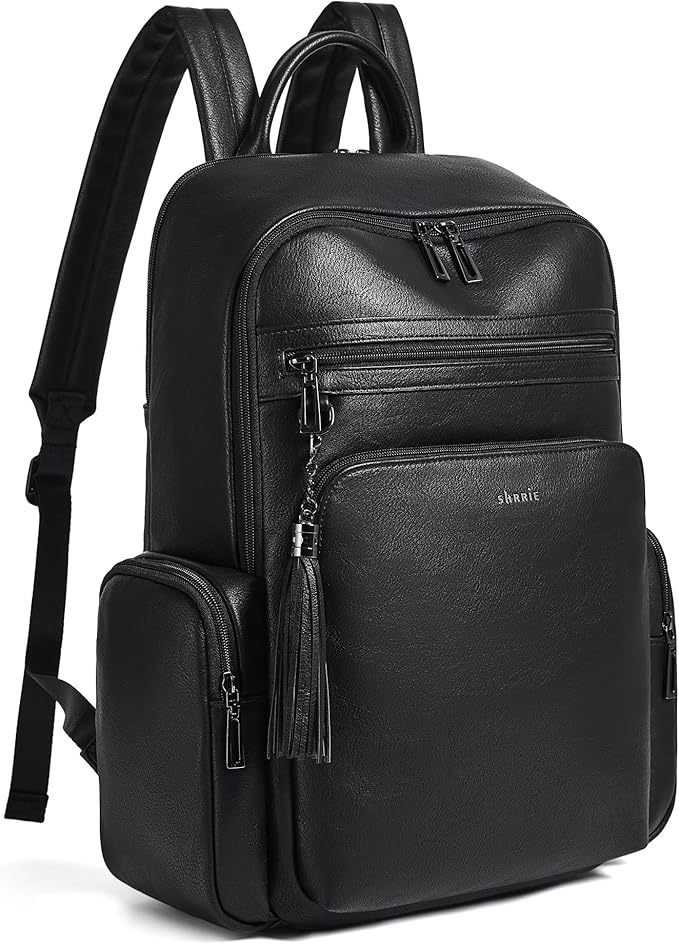 Shrrie Laptop Backpack for Women Fits 16 inch Laptop,Designer Backpacks for Women with Computer Compartment to Business （Black）