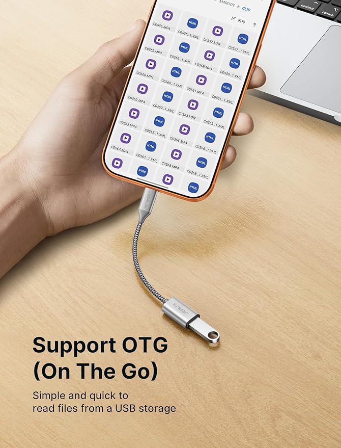 JSAUX USB C to USB Adapter [2 Pack], USB Type C Male to USB 3.0 Female OTG Cable Thunderbolt3 to USB Adapter Compatible with MacBook Pro/Air 2019 2018 2017, Galaxy S23 S23+ Ultra Note 10 S9 S8-Silver