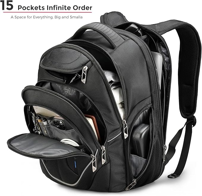 Swissdigital Design TSA Business Laptop Backpack For Men,Travel Backpack With USB Charging Port,College Tech Backpacks With RFID Pockets Presents For Men Fits 15.6 Inch Computer | TERABYTE